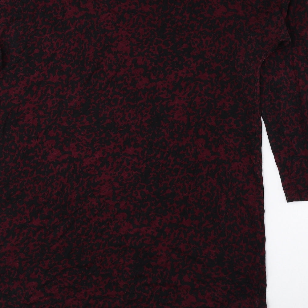 Papaya Womens Black Animal Print Polyester Basic Blouse Size M Round Neck - Cheetah Print