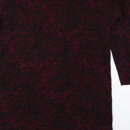 Papaya Womens Black Animal Print Polyester Basic Blouse Size M Round Neck - Cheetah Print