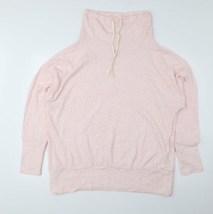 Time and Tru Womens Pink Mock Neck Rayon Pullover Jumper Size L