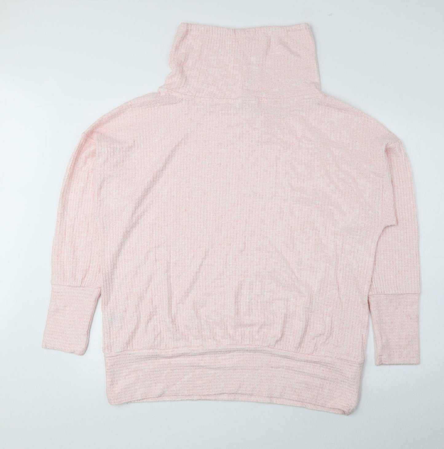 Time and Tru Womens Pink Mock Neck Rayon Pullover Jumper Size L