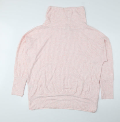 Time and Tru Womens Pink Mock Neck Rayon Pullover Jumper Size L