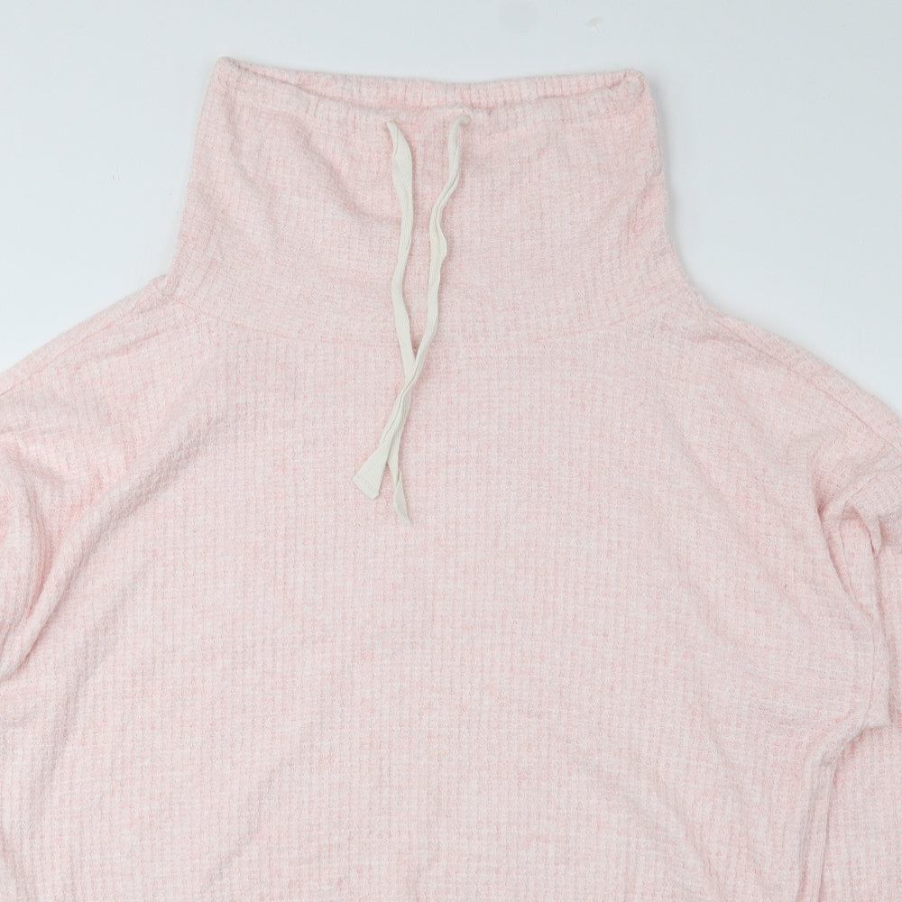 Time and Tru Womens Pink Mock Neck Rayon Pullover Jumper Size L