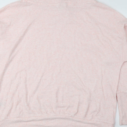 Time and Tru Womens Pink Mock Neck Rayon Pullover Jumper Size L
