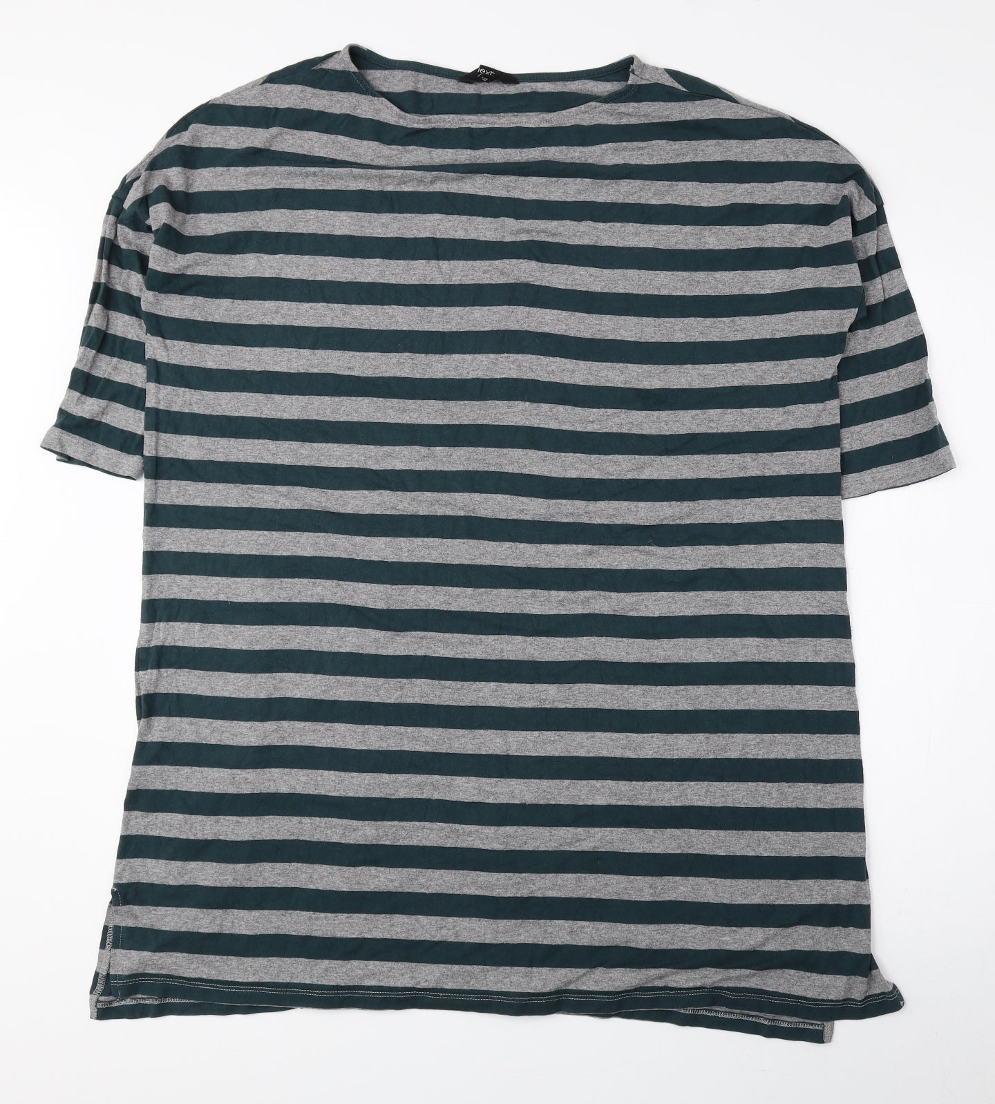 NEXT Womens Green Striped Viscose T-Shirt Dress Size 10 Round Neck Pullover