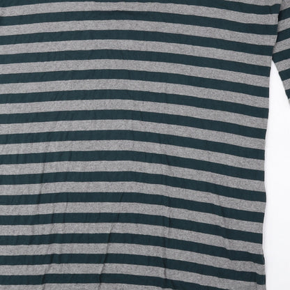 NEXT Womens Green Striped Viscose T-Shirt Dress Size 10 Round Neck Pullover