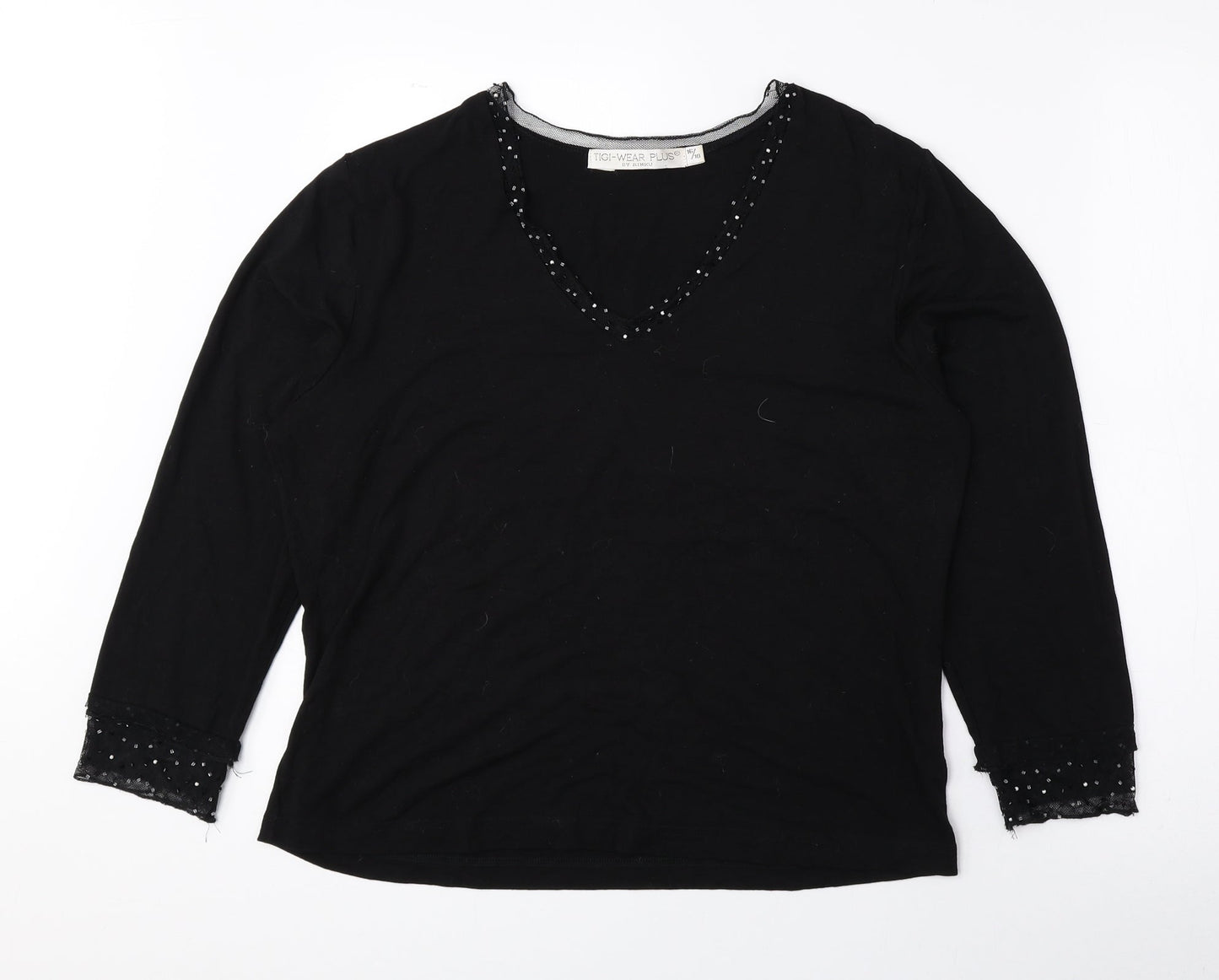Womens UK Size 16 Tigi Wear Black Basic Blouse
