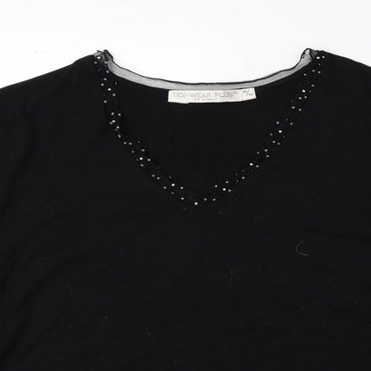 Womens UK Size 16 Tigi Wear Black Basic Blouse
