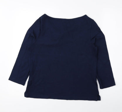 Womens UK Size 10 Marks and Spencer Blue Basic Blouse