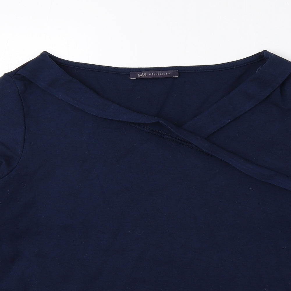Womens UK Size 10 Marks and Spencer Blue Basic Blouse