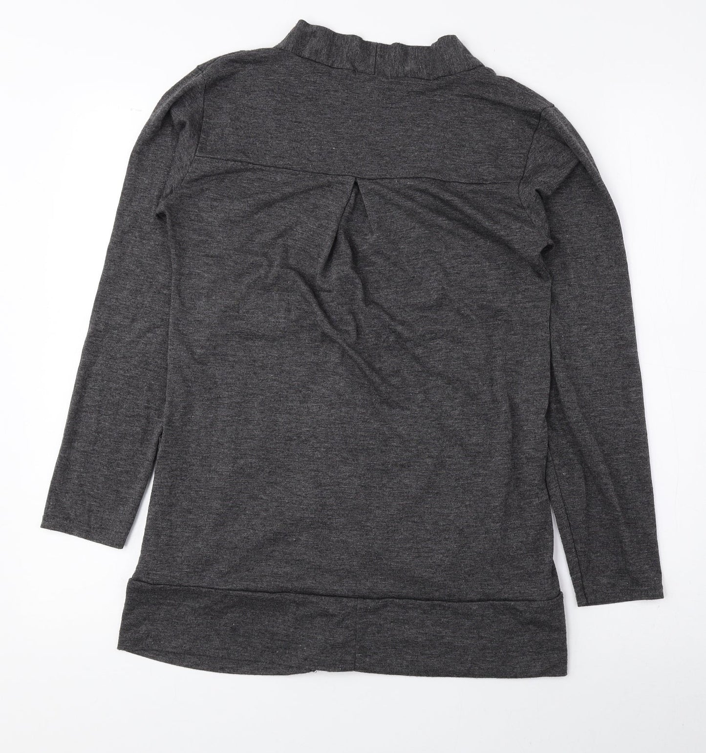 JUBZ Womens Grey V-Neck Viscose Cardigan Jumper Size M - Ruched