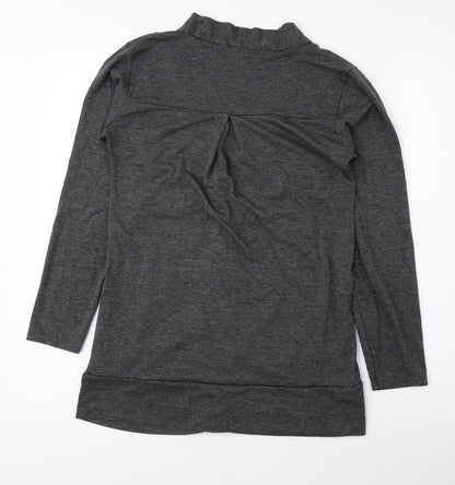 JUBZ Womens Grey V-Neck Viscose Cardigan Jumper Size M - Ruched