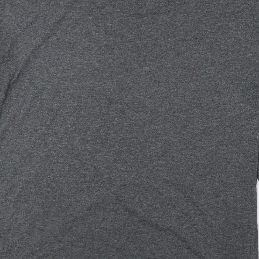 TU Womens Grey Cotton Basic Blouse Size 12 Round Neck