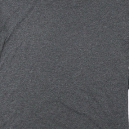 TU Womens Grey Cotton Basic Blouse Size 12 Round Neck