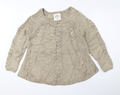 Womens UK Size 12 Papaya Beige Pullover Jumper