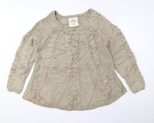 Womens UK Size 12 Papaya Beige Pullover Jumper