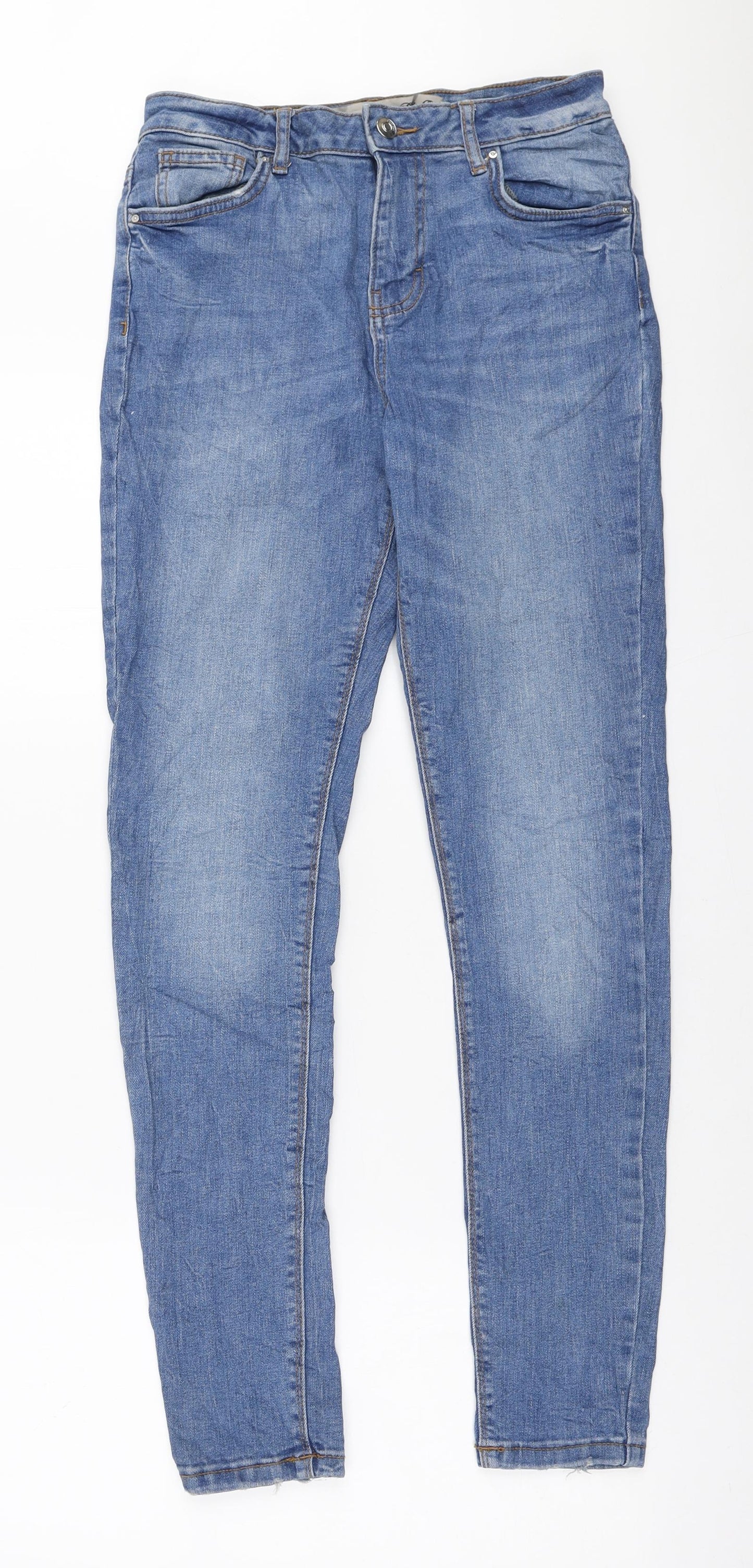 Denim & Co. Womens Blue Cotton Skinny Jeans Size 10 L29 in Regular Zip