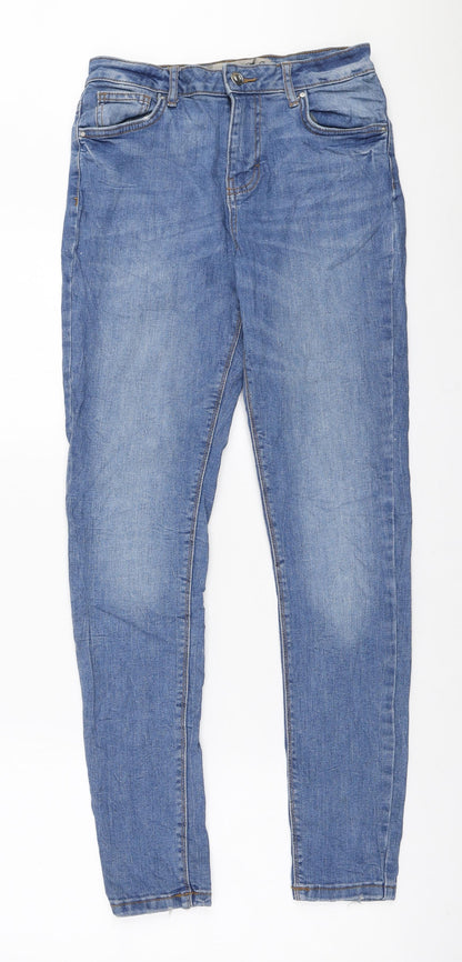 Denim & Co. Womens Blue Cotton Skinny Jeans Size 10 L29 in Regular Zip