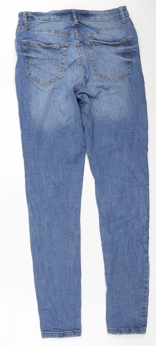 Denim & Co. Womens Blue Cotton Skinny Jeans Size 10 L29 in Regular Zip