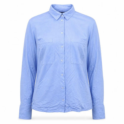 Womens UK Size 8 Marks and Spencer Blue Basic Button-Up