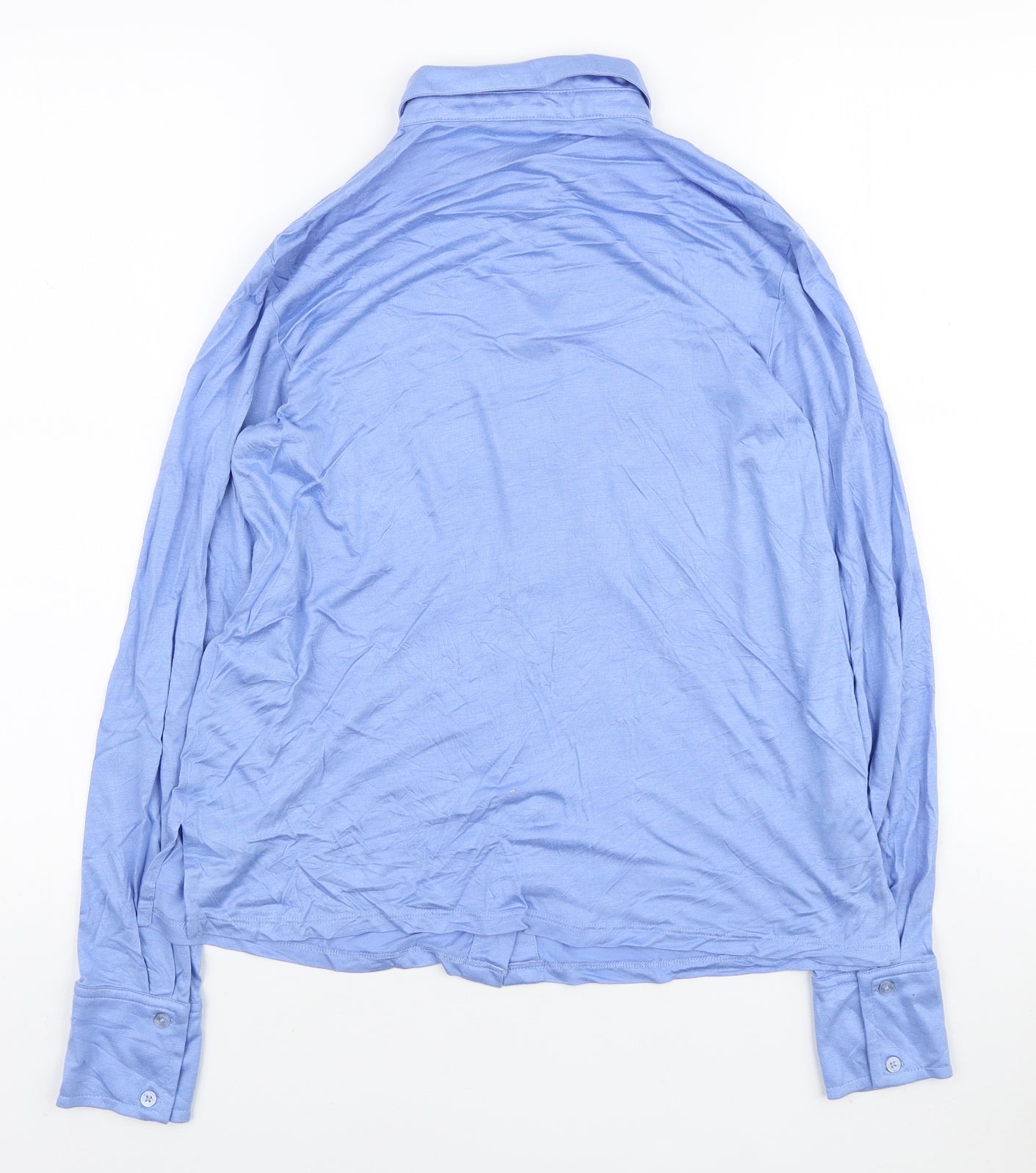 Womens UK Size 8 Marks and Spencer Blue Basic Button-Up