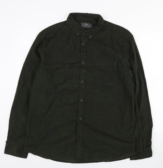 Mens UK Size XL Marks and Spencer Green  Button-Up Long Sleeve Casual Shirt