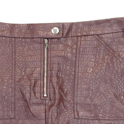 George Womens Red Animal Print Polyurethane Mini Skirt Size 10 Zip - Pleather. Snakeskin pattern.