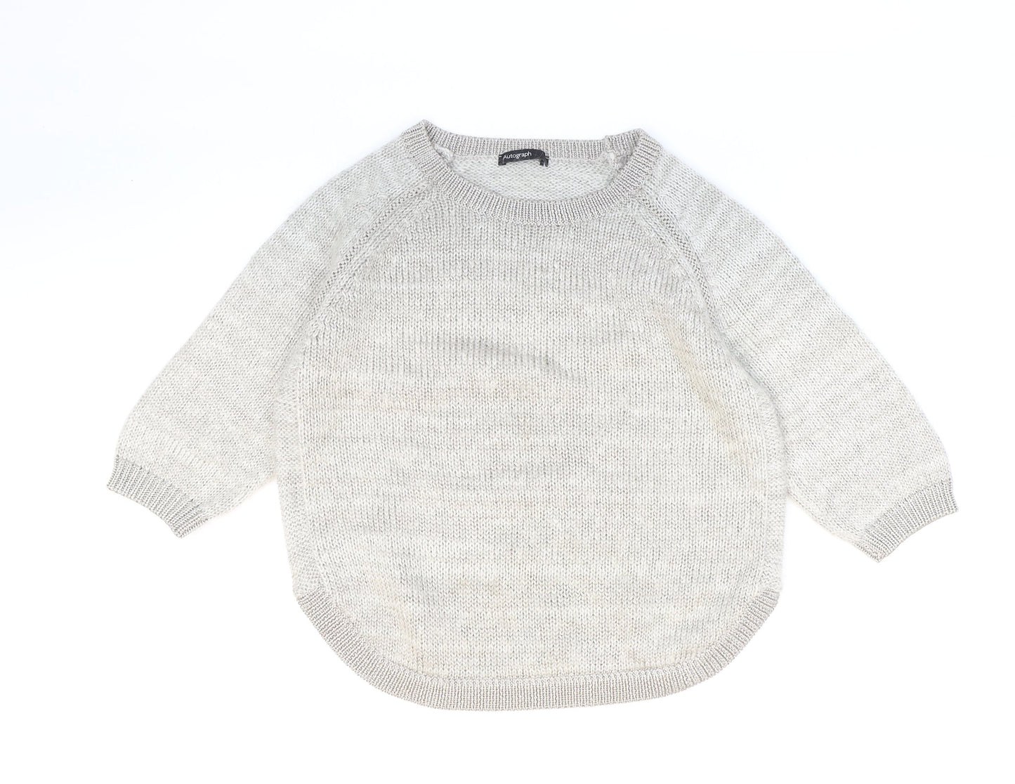 Autograph Womens Grey Round Neck Polyester Pullover Jumper Size 14