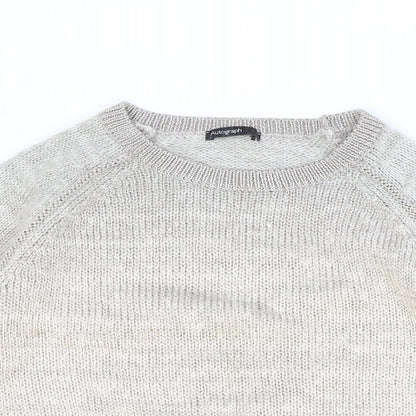 Autograph Womens Grey Round Neck Polyester Pullover Jumper Size 14