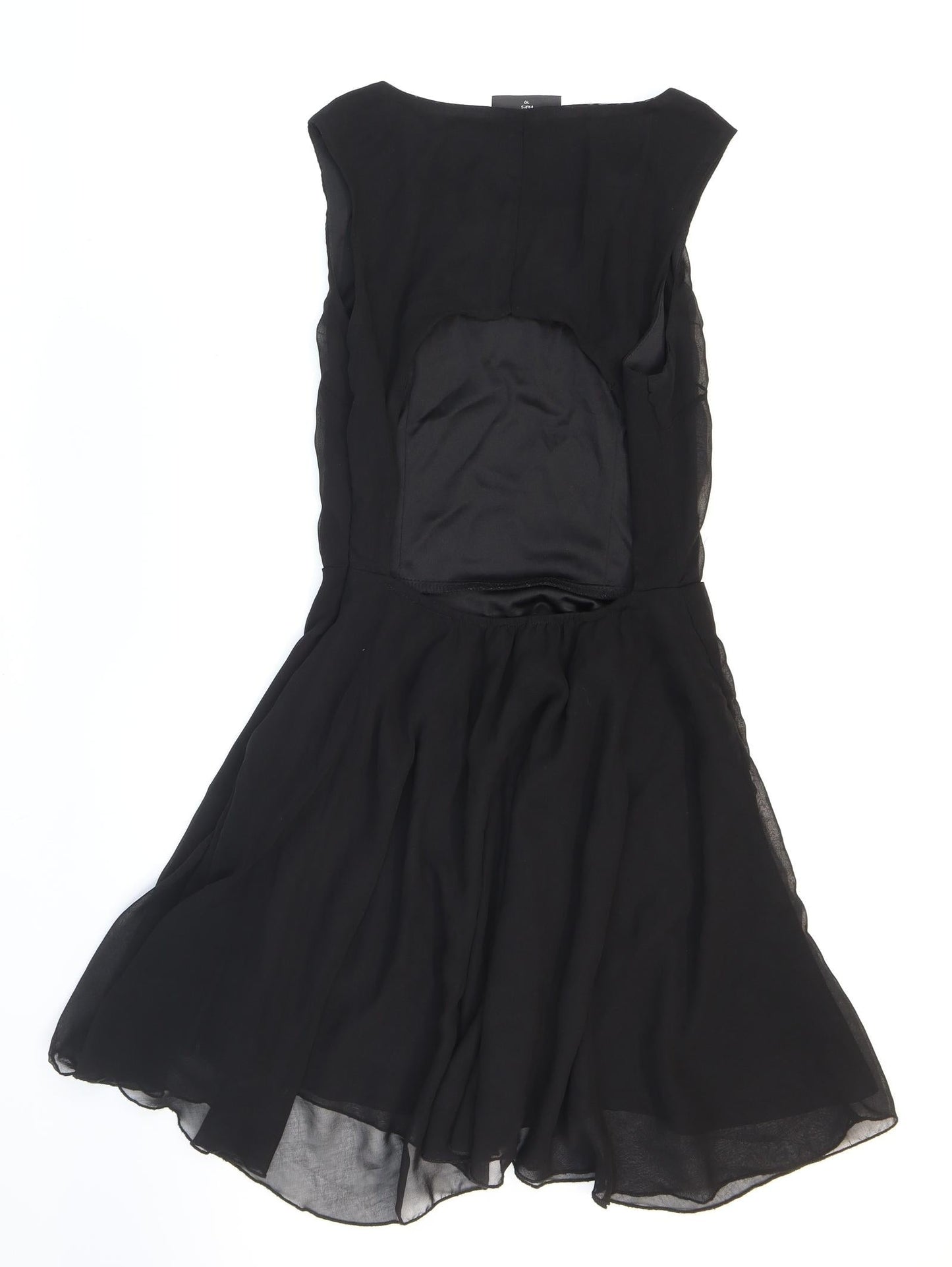 AX Paris Womens Black Polyester Fit & Flare Size 10 Boat Neck Zip