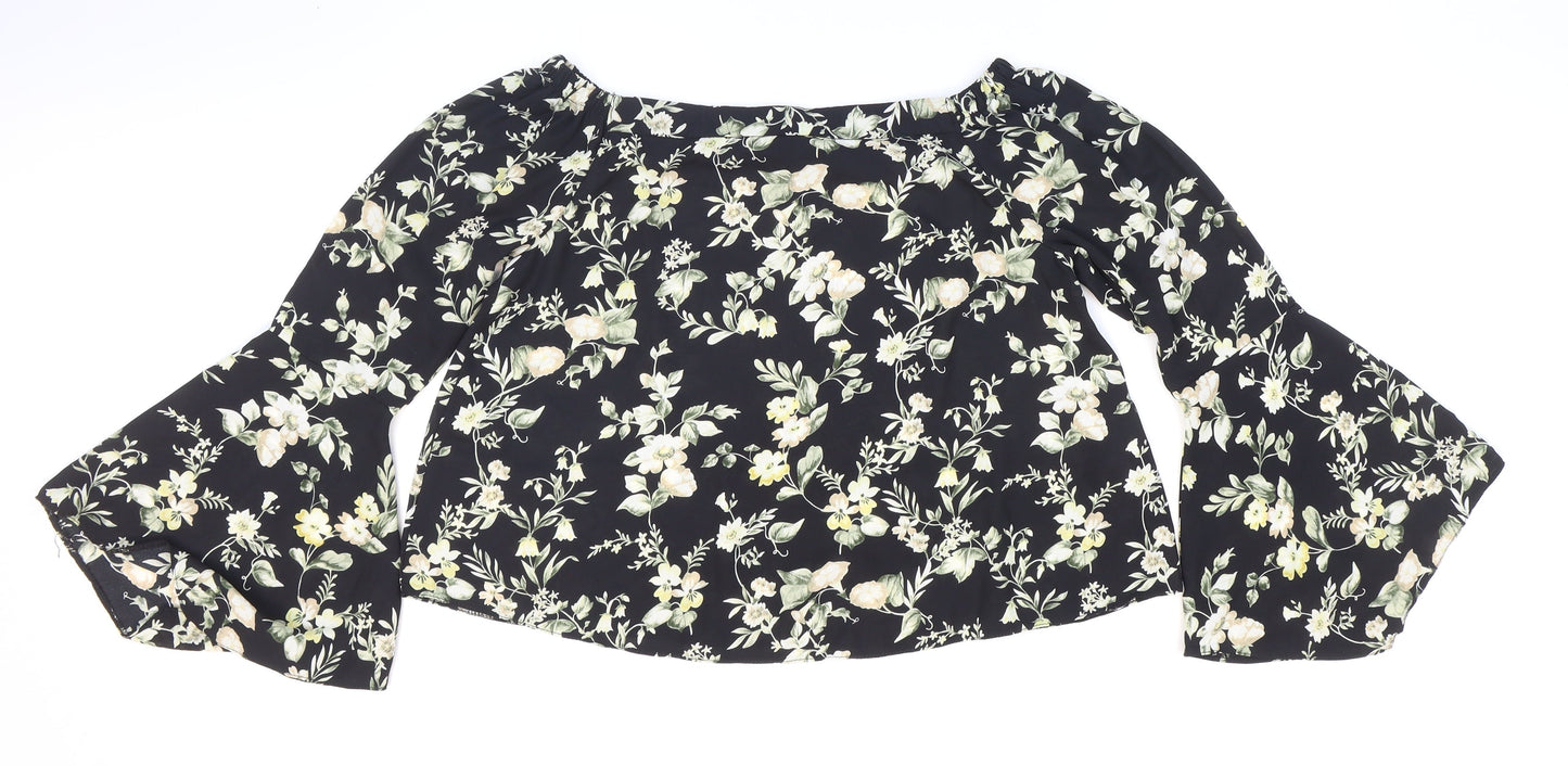 Womens UK Size 8 New Look Multicoloured Cropped Blouse