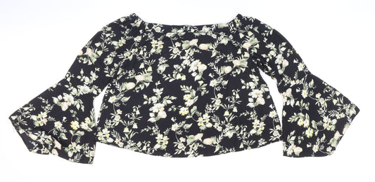 Womens UK Size 8 New Look Multicoloured Cropped Blouse