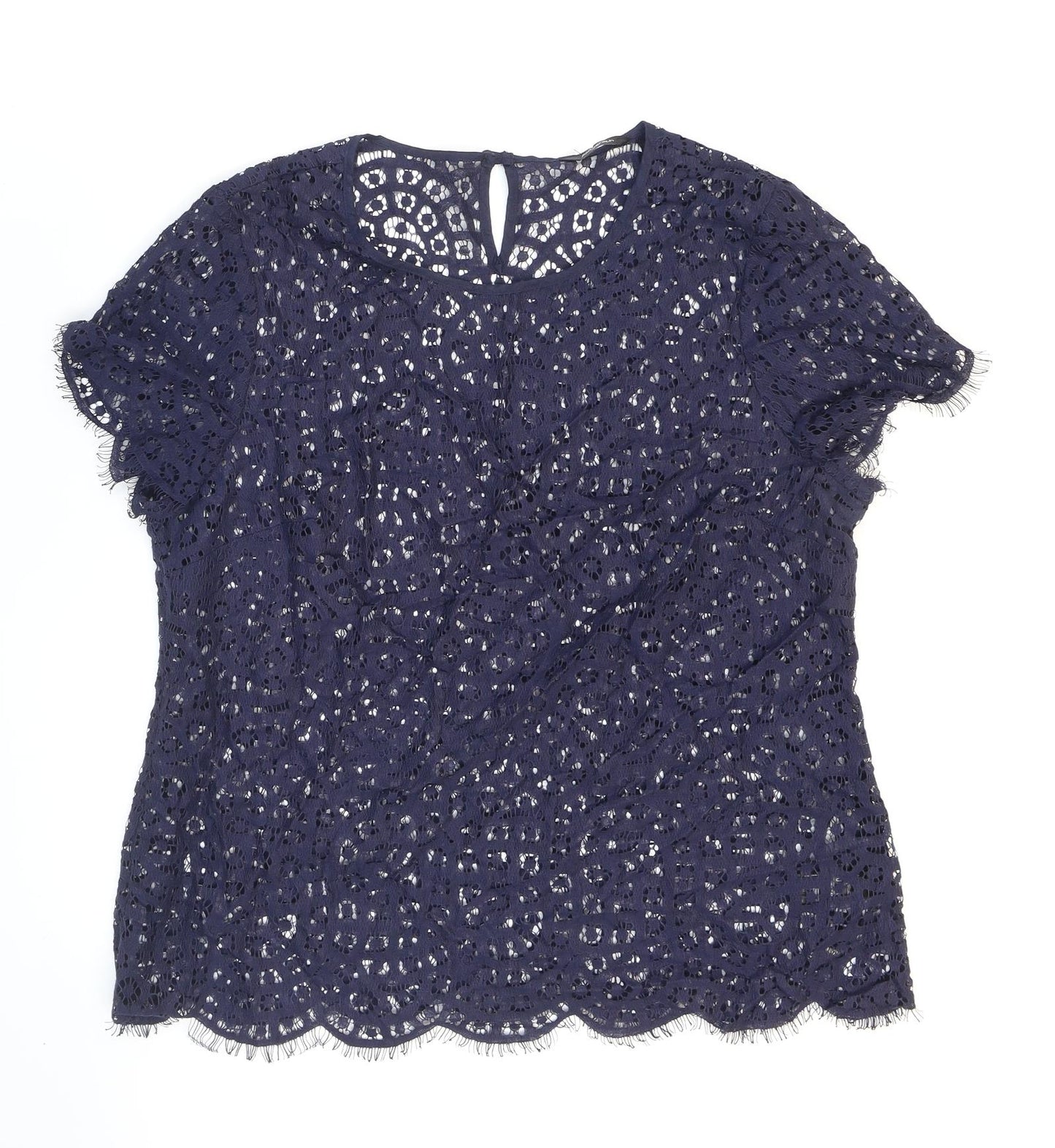 Womens UK Size 12 Marks and Spencer Blue Basic Blouse