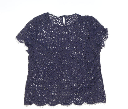 Womens UK Size 12 Marks and Spencer Blue Basic Blouse