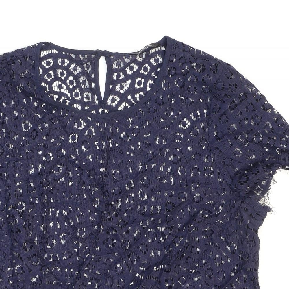 Womens UK Size 12 Marks and Spencer Blue Basic Blouse