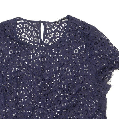 Womens UK Size 12 Marks and Spencer Blue Basic Blouse