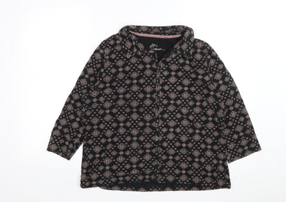 Womens UK Size 16 DASH Black Basic Button-Up
