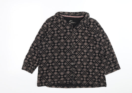 Womens UK Size 16 DASH Black Basic Button-Up