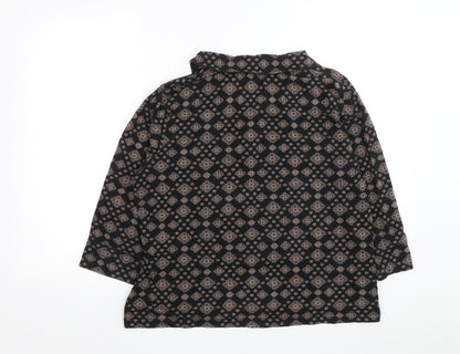 Womens UK Size 16 DASH Black Basic Button-Up