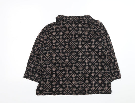 Womens UK Size 16 DASH Black Basic Button-Up