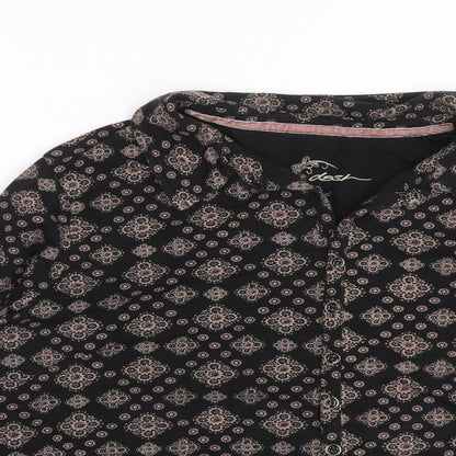 Womens UK Size 16 DASH Black Basic Button-Up