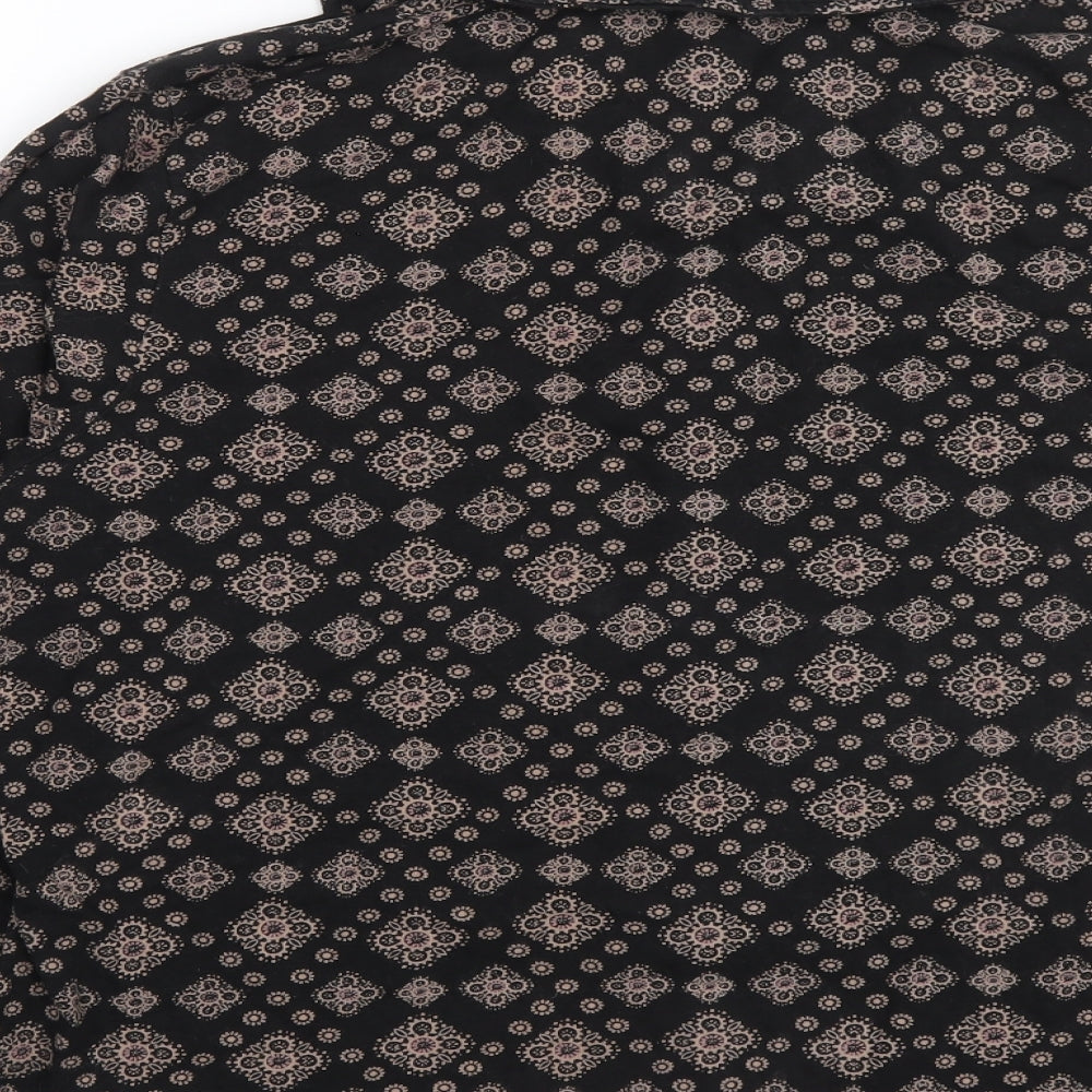 Womens UK Size 16 DASH Black Basic Button-Up