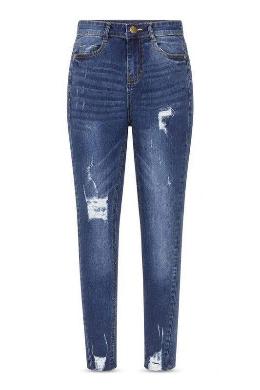 Womens UK Size 8 Boohoo Regular Fit Mom Blue Jeans