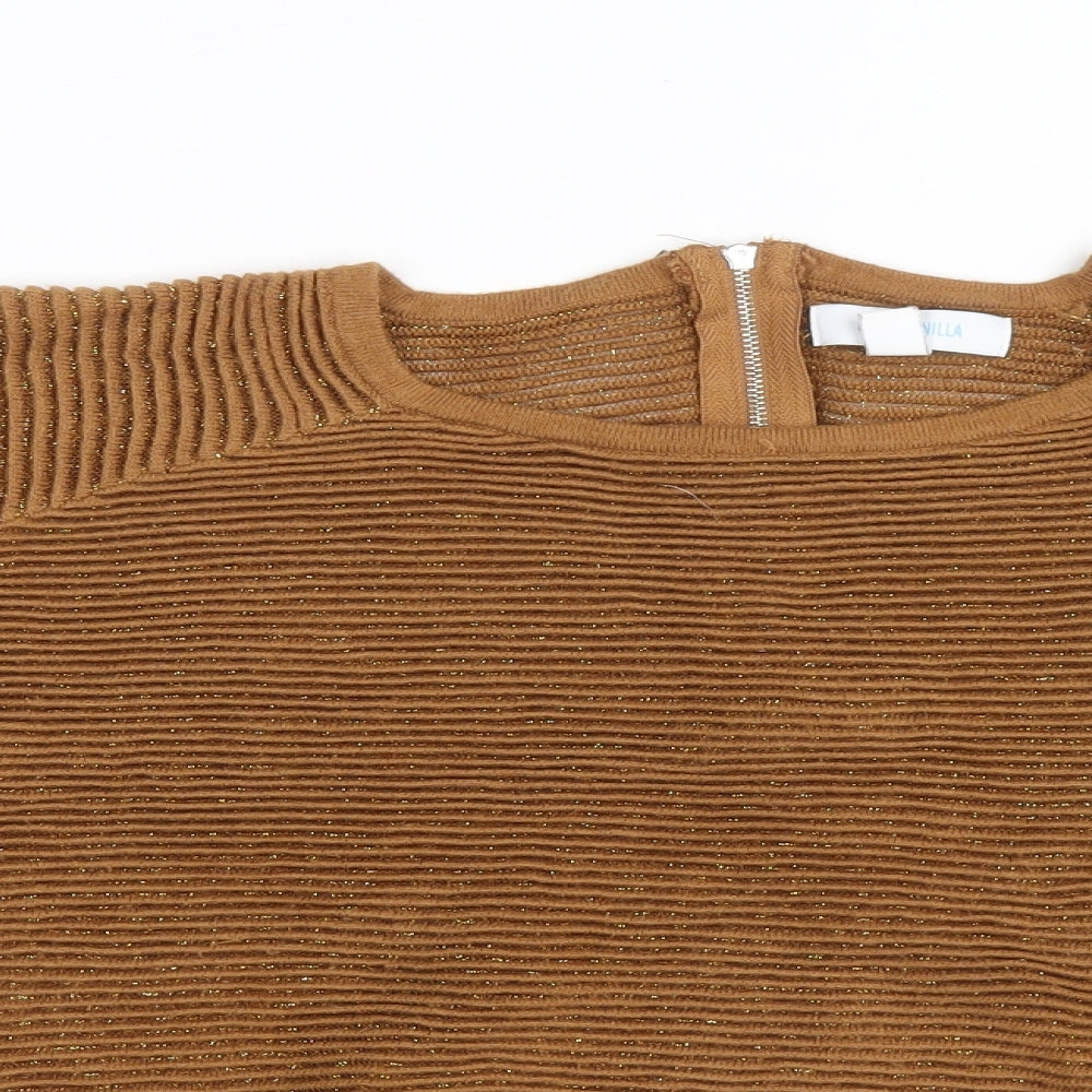 Womens UK Size S Blue Vanilla Brown Pullover Jumper