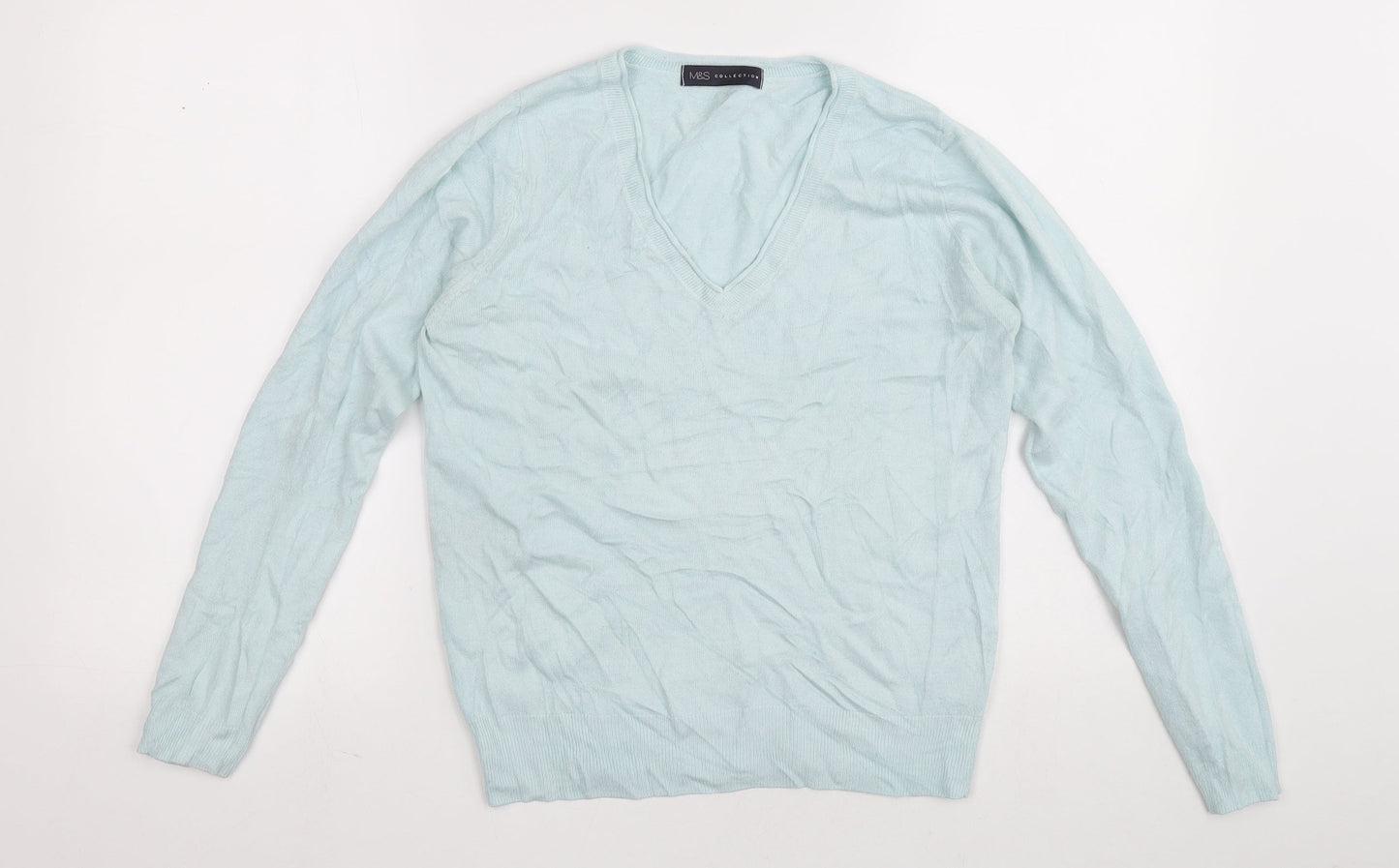 Womens UK Size 8 Marks and Spencer Blue Pullover Jumper