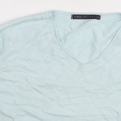 Womens UK Size 8 Marks and Spencer Blue Pullover Jumper