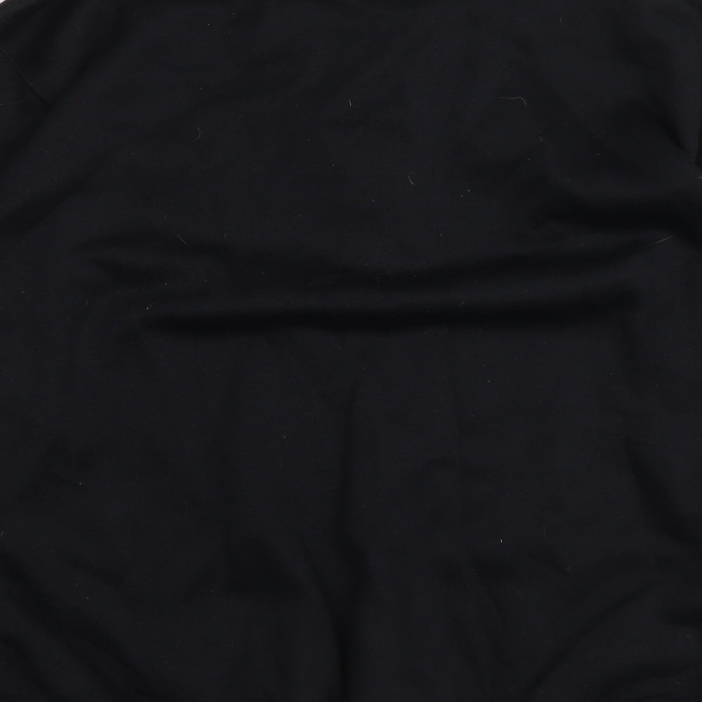 MC Classics Mens Black Polyester Polo Size S Collared Button
