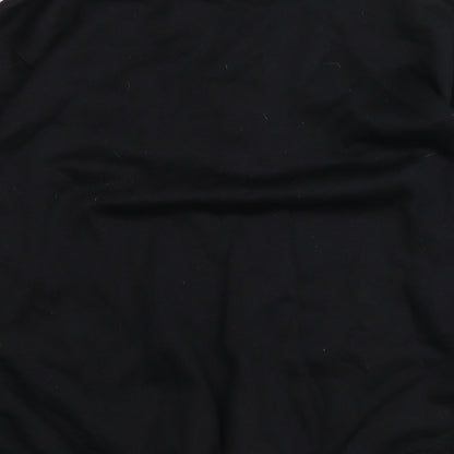 MC Classics Mens Black Polyester Polo Size S Collared Button