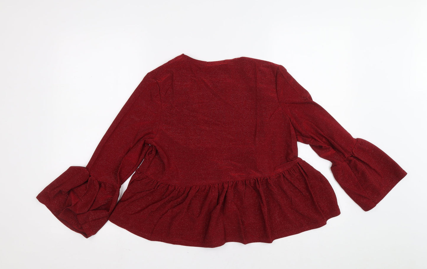 I-X London Womens Red V-Neck Polyester Cardigan Jumper Size 12