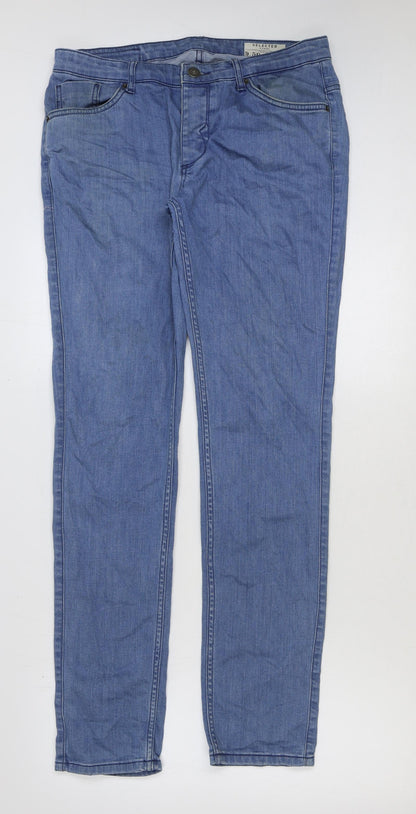 Mens UK Size 32 in Selected Regular Fit Straight Blue Jeans