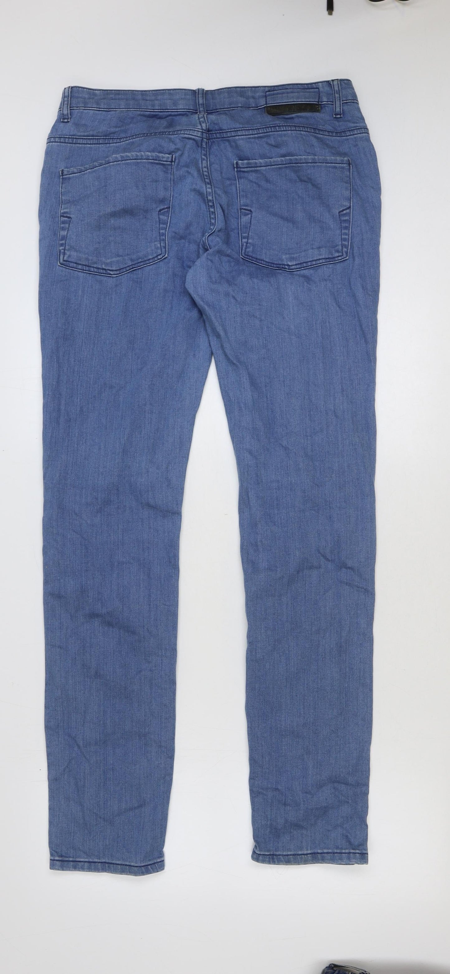 Mens UK Size 32 in Selected Regular Fit Straight Blue Jeans